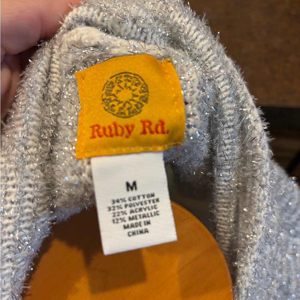 Ruby Rd. Shimmering Silver Cardigan - Picture 3 of 4